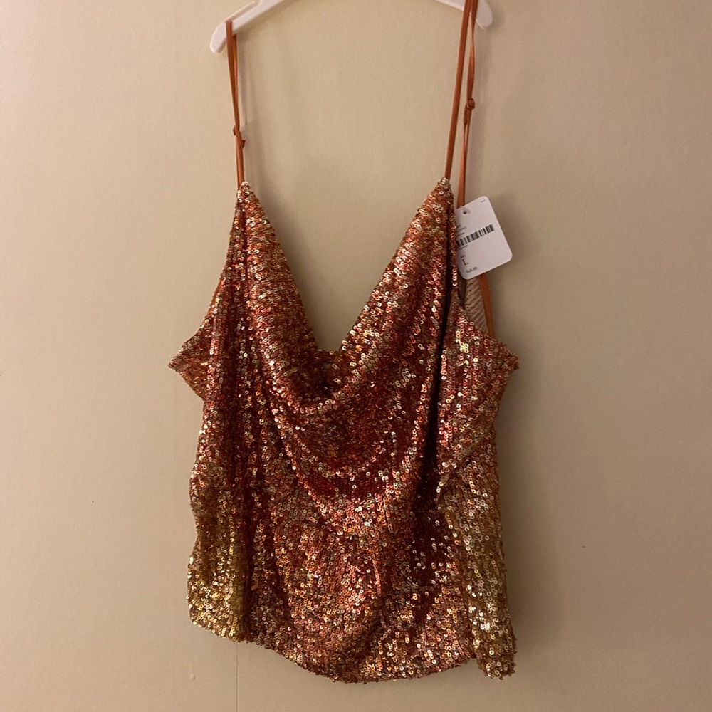 Free People Stop & Stare Sequin Cami - Picture 2 of 5